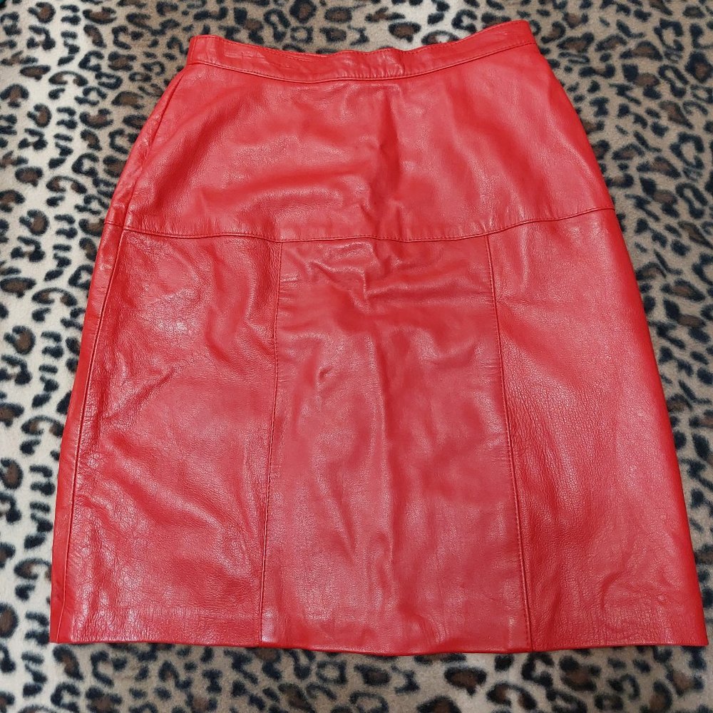 Emblem genuine leather skirt size S